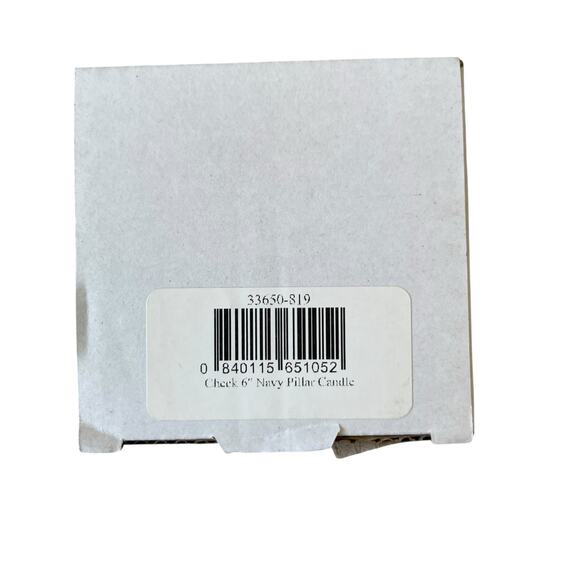 MACKENZIE-CHILDS Check 6" Navy Pillar Candle Courtly Check Home Gift Decor NEW - Picture 5 of 6